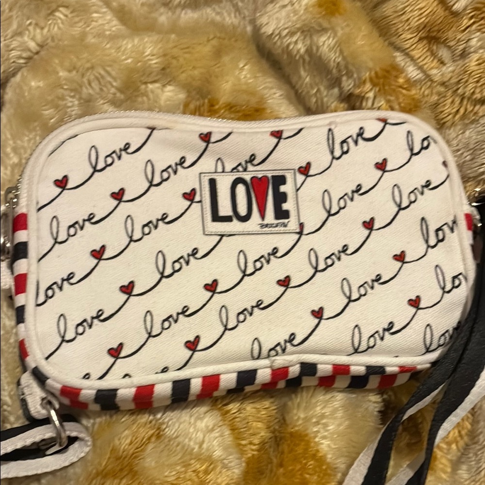 Love White and Black Crossbody Bag